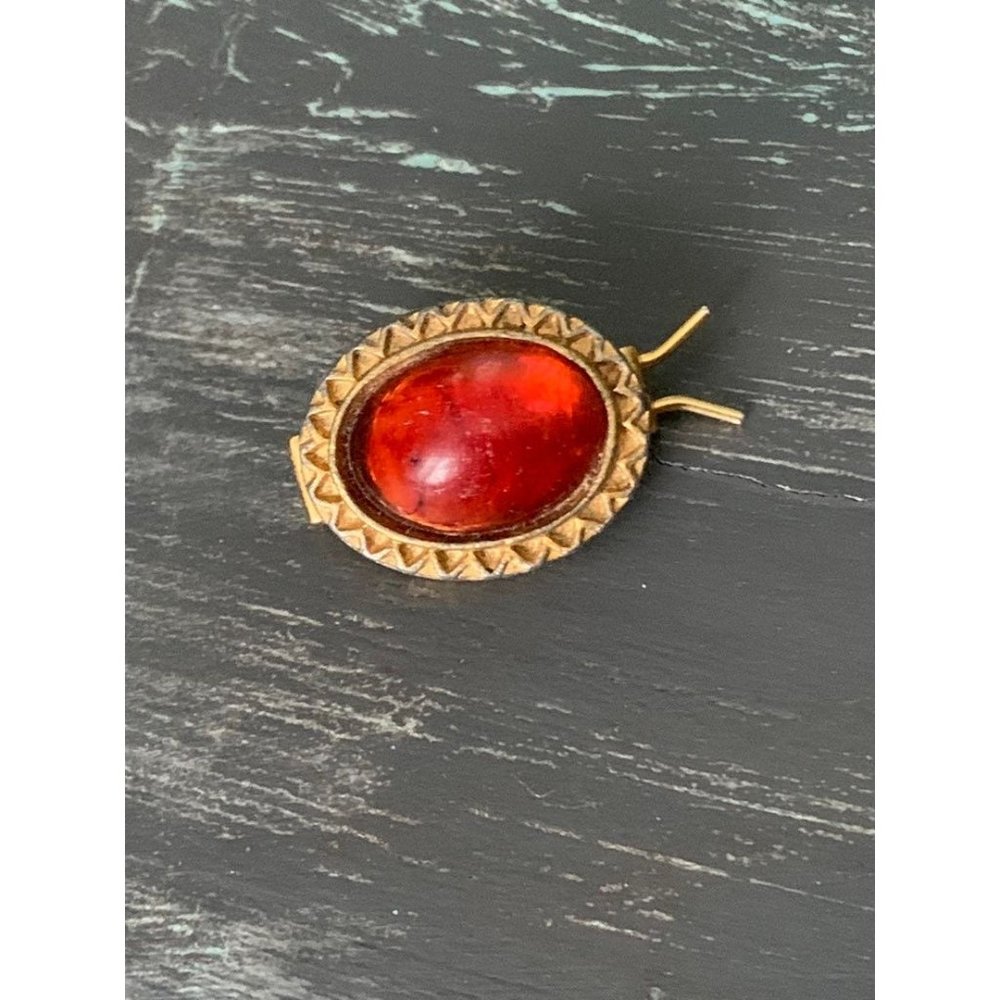 Vintage jewel hair clip - red stone - amazing vintage condition